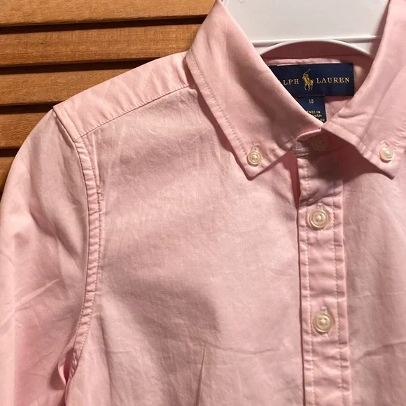 Ralph Lauren Pink Buttoned Collar Shirt Dress - Picture 3 of 13